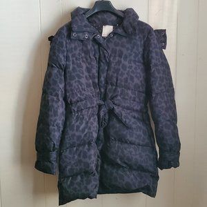 Rebecca Taylor Puffa Parka Leopard Puffer Coat